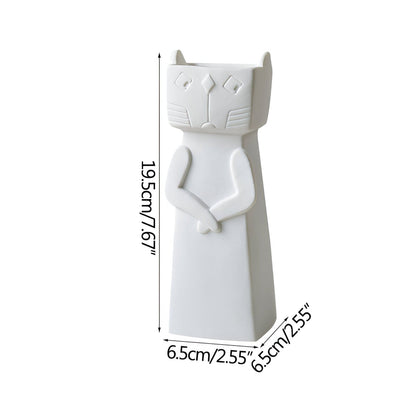 Nordic Playful Cat Ceramic Vase