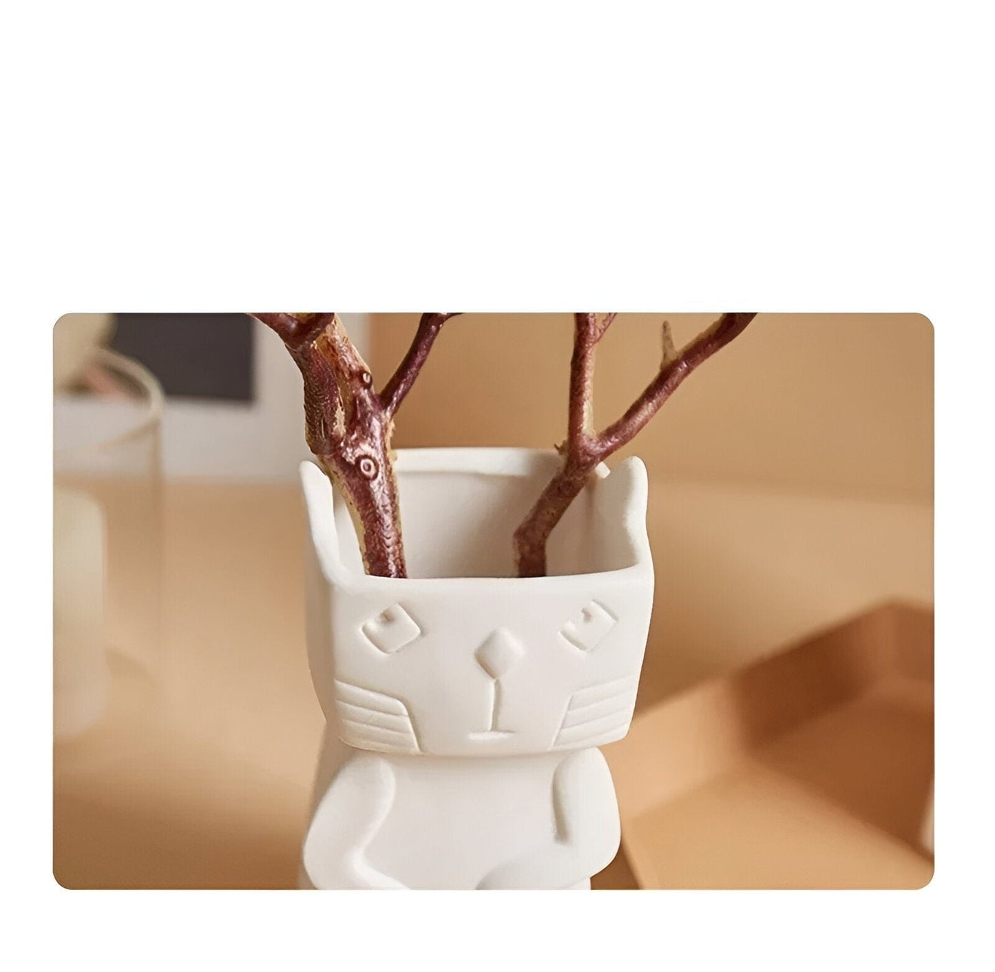 Nordic Playful Cat Ceramic Vase