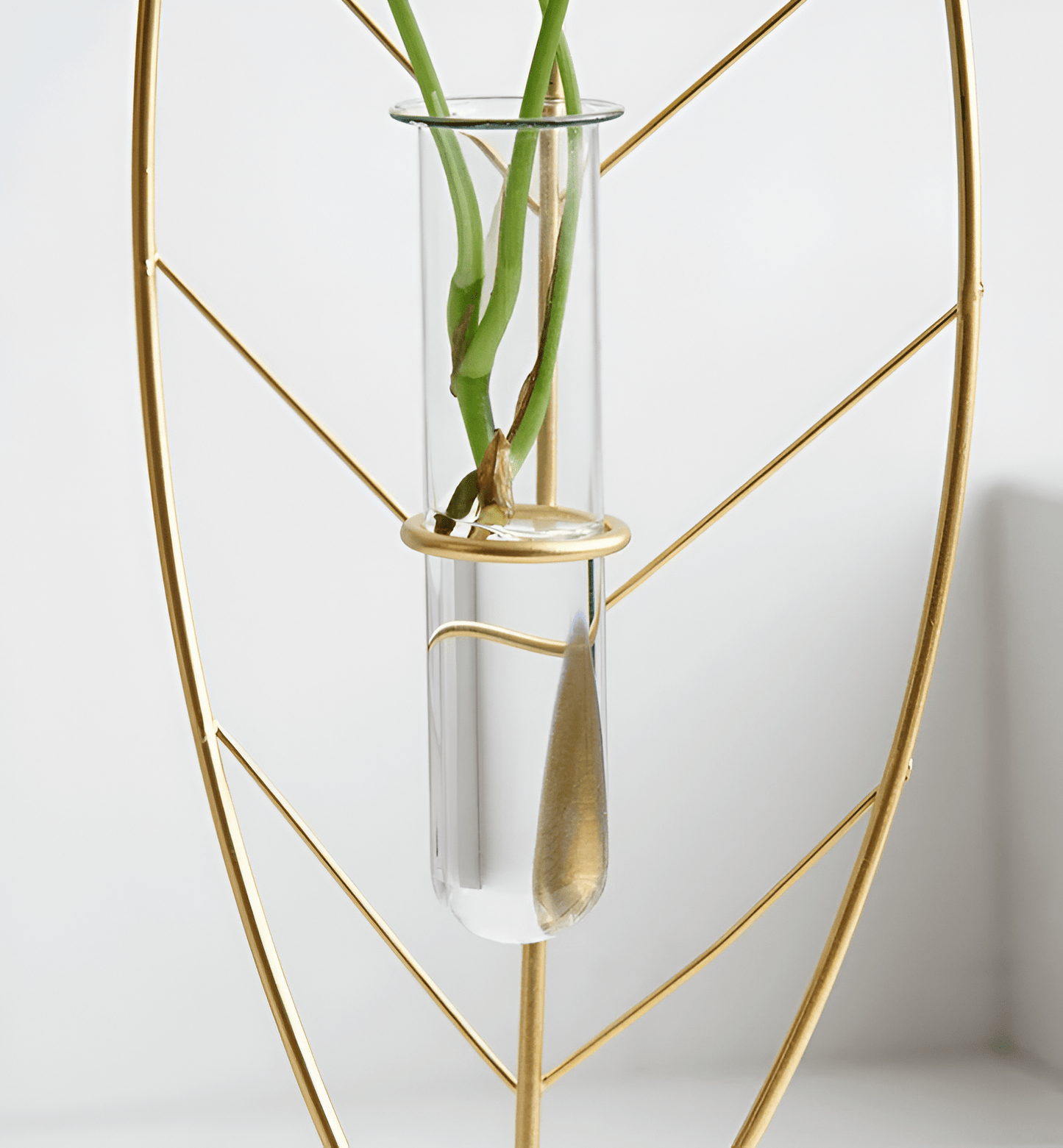 Gold Flora Metal and Glass Test Tube Propagation Vase