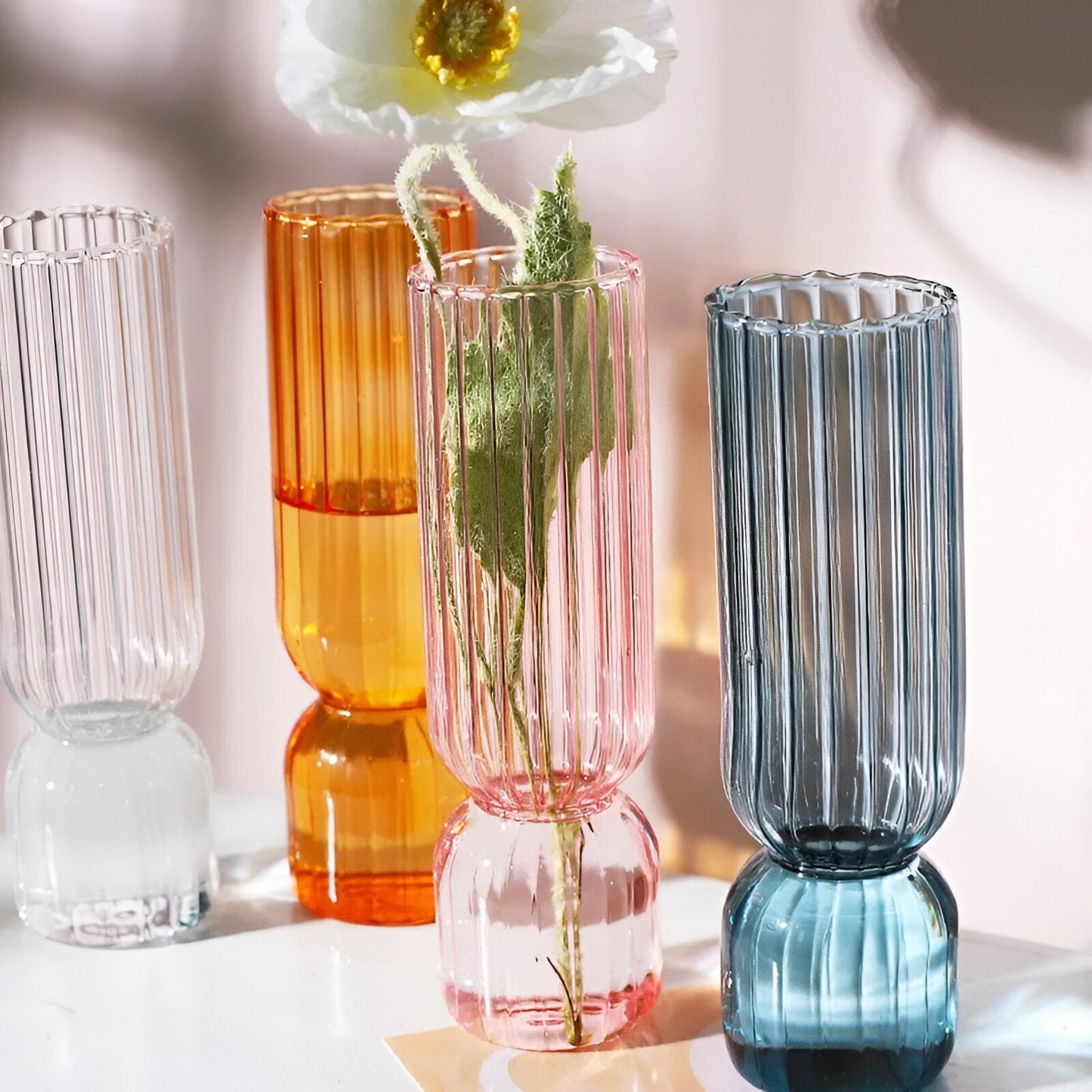  Upside Down Colored Glass Vase