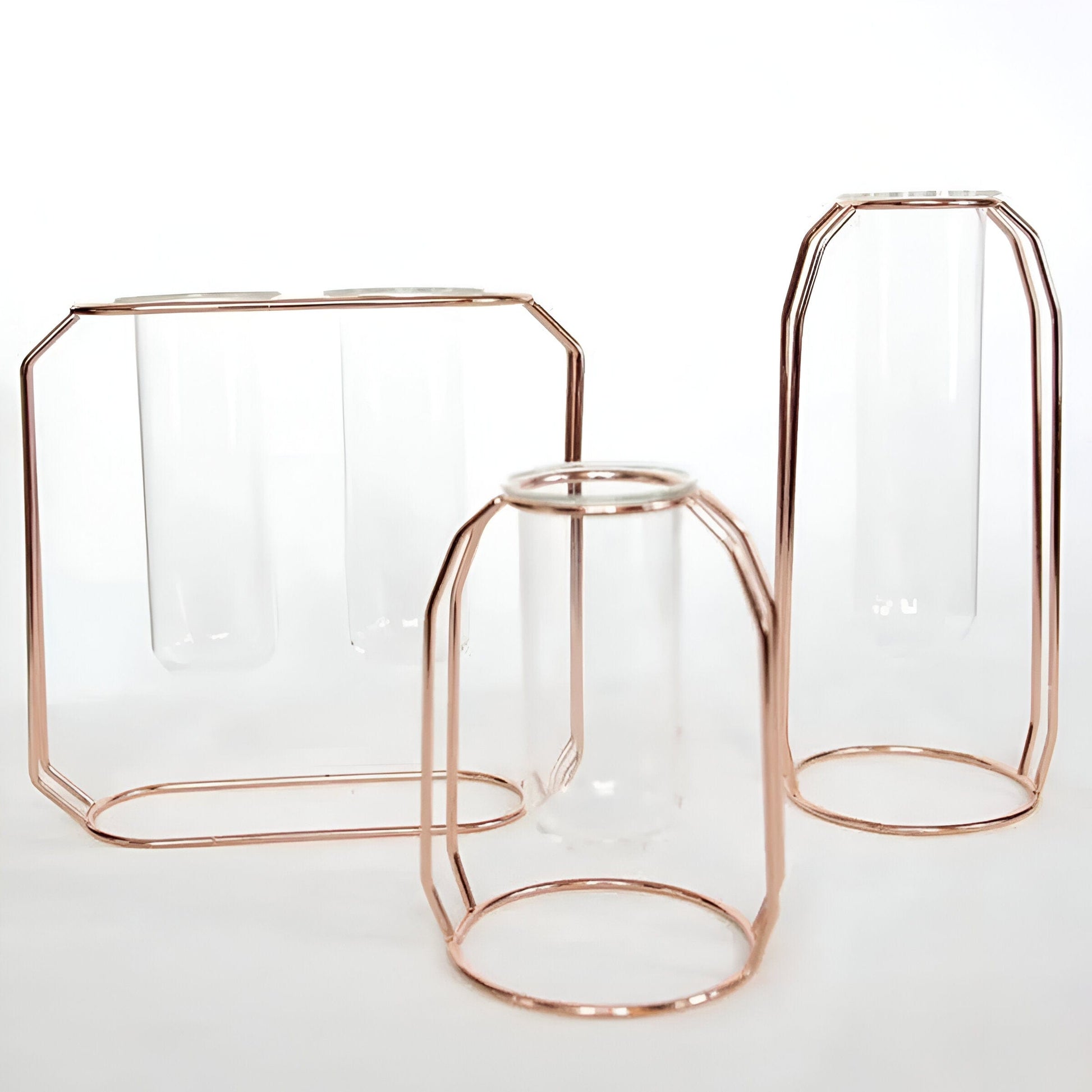  Geometric Floating Iron and Glass Propagation Vase