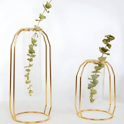  Geometric Floating Iron and Glass Propagation Vase