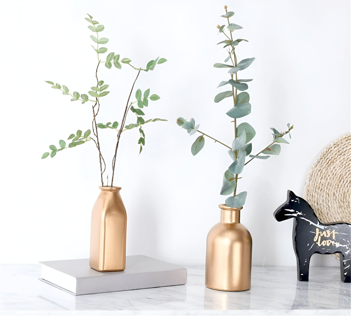 Elegant Gold Tabletop Vases