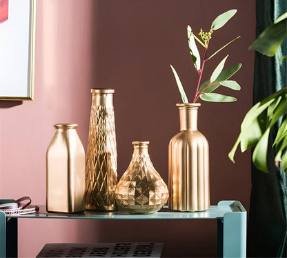 Elegant Gold Tabletop Vases