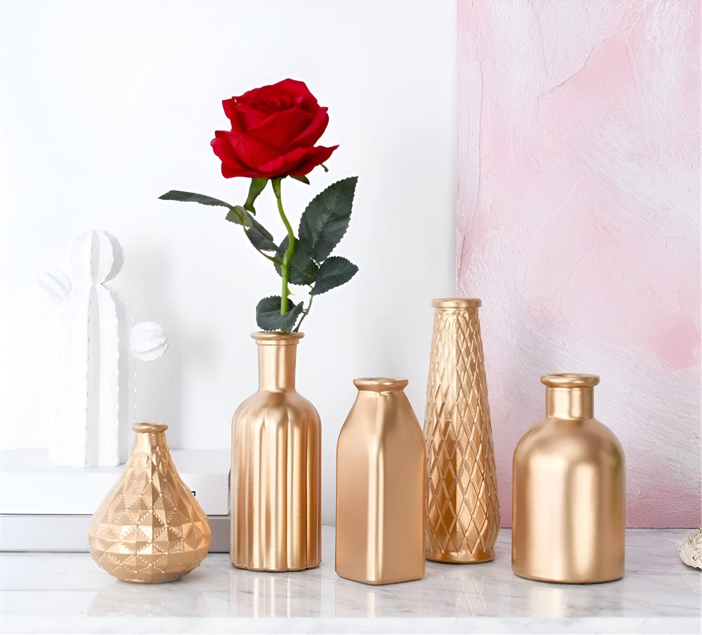 Elegant Gold Tabletop Vases