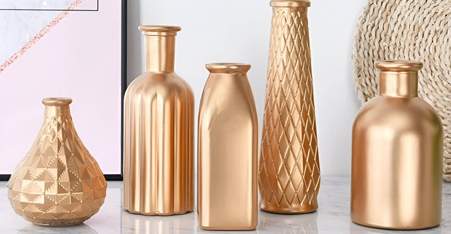 Elegant Gold Tabletop Vases