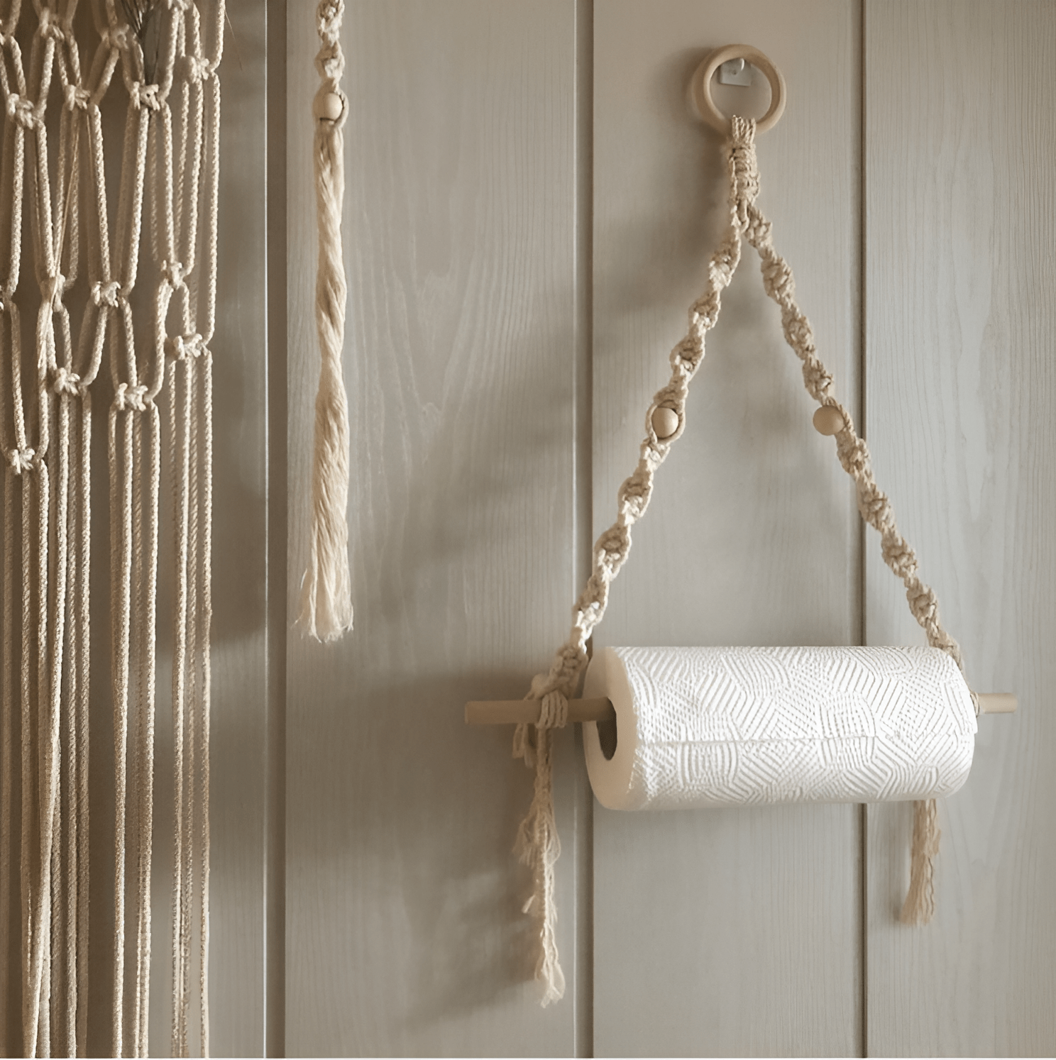 Macramé Paper Towel Holder