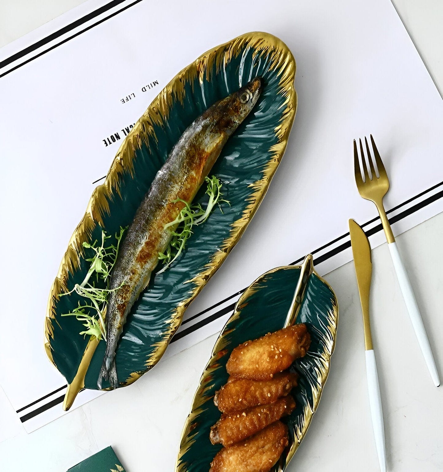 Ceramic Banana Leaf Trays