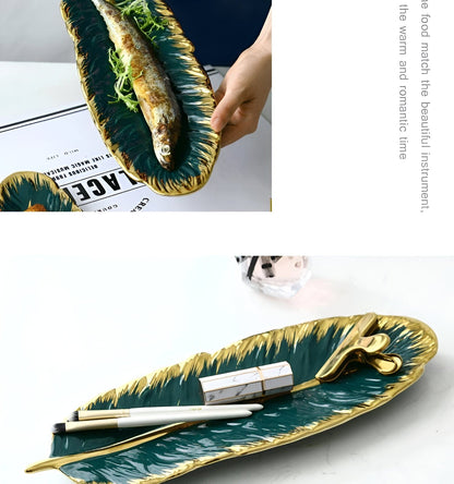 Ceramic Banana Leaf Trays