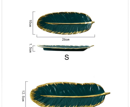 Ceramic Banana Leaf Trays