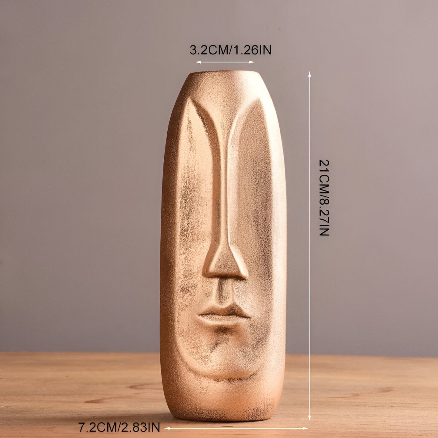 Abstract Long Face Ceramic Vase