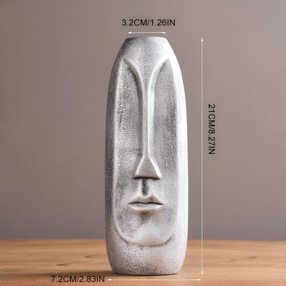 Abstract Long Face Ceramic Vase