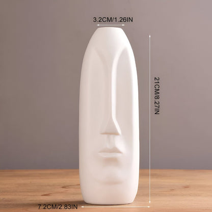 Abstract Long Face Ceramic Vase