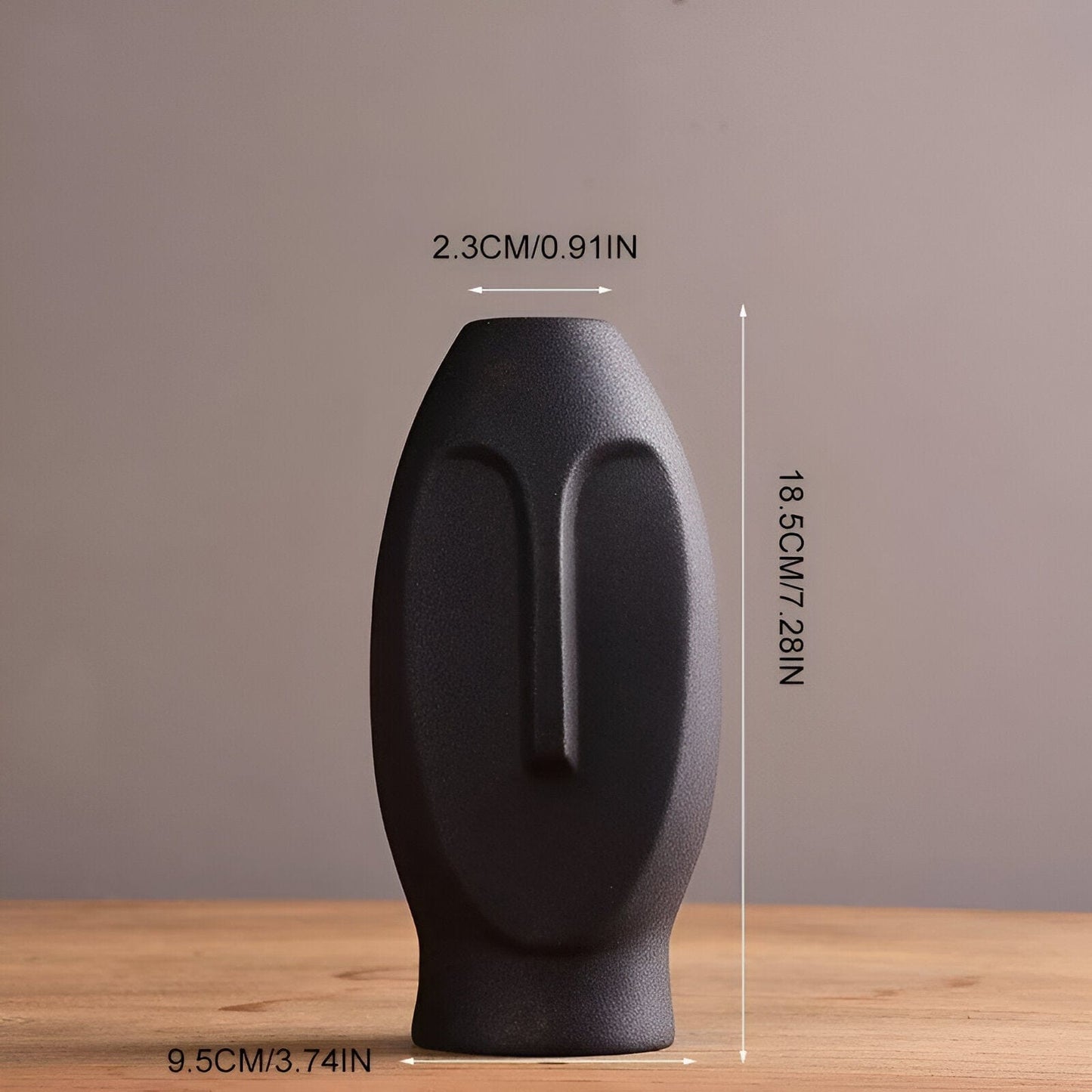 Abstract Long Face Ceramic Vase