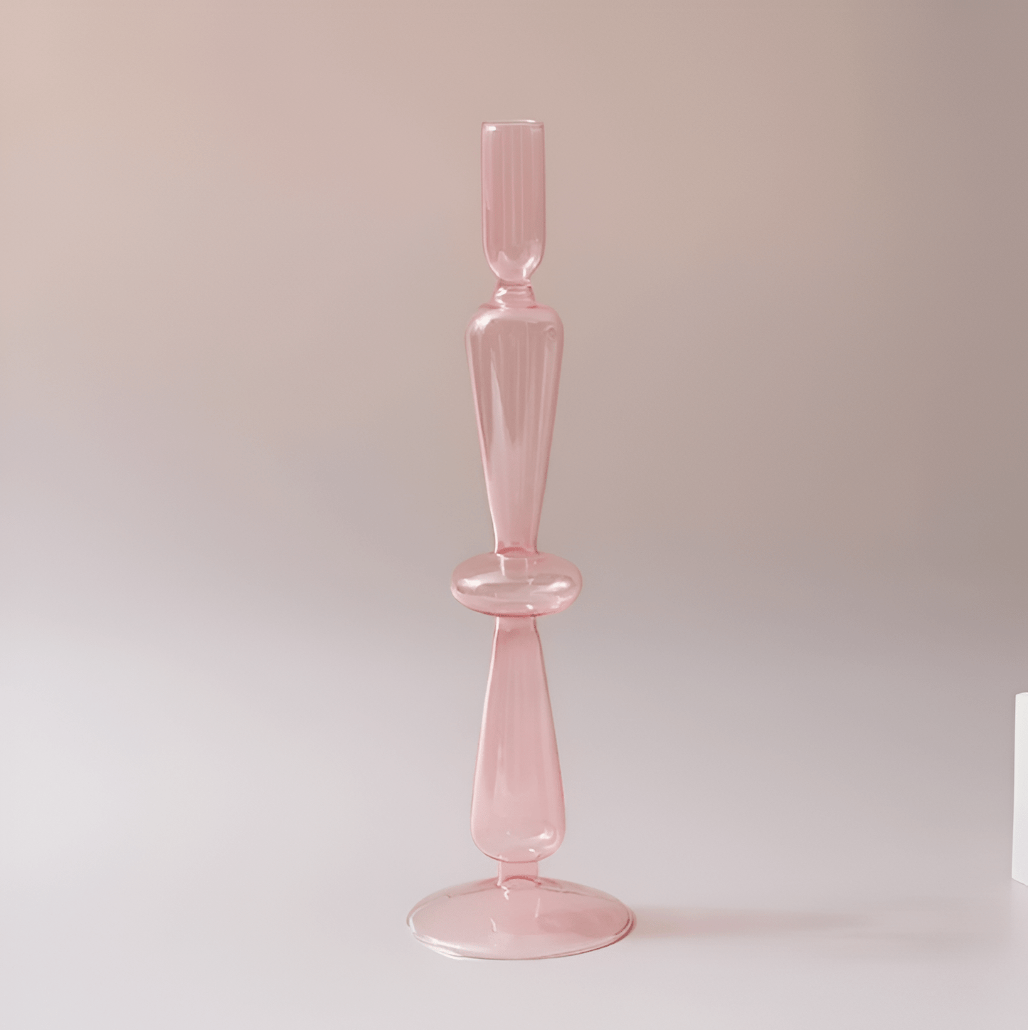  Pink Glass Taper Candle Holder & Vase Collection