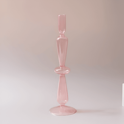  Pink Glass Taper Candle Holder & Vase Collection