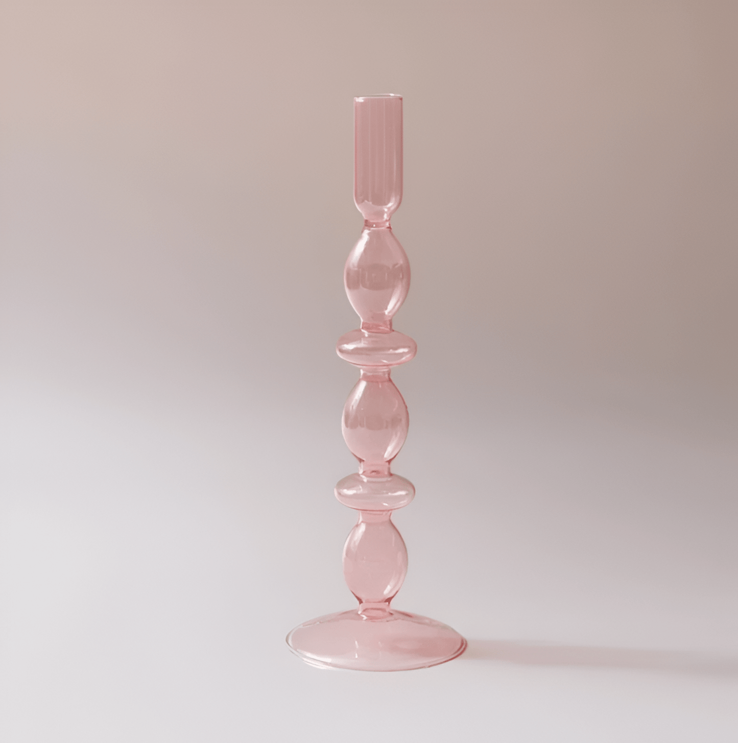  Pink Glass Taper Candle Holder & Vase Collection