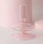  Pink Glass Taper Candle Holder & Vase Collection