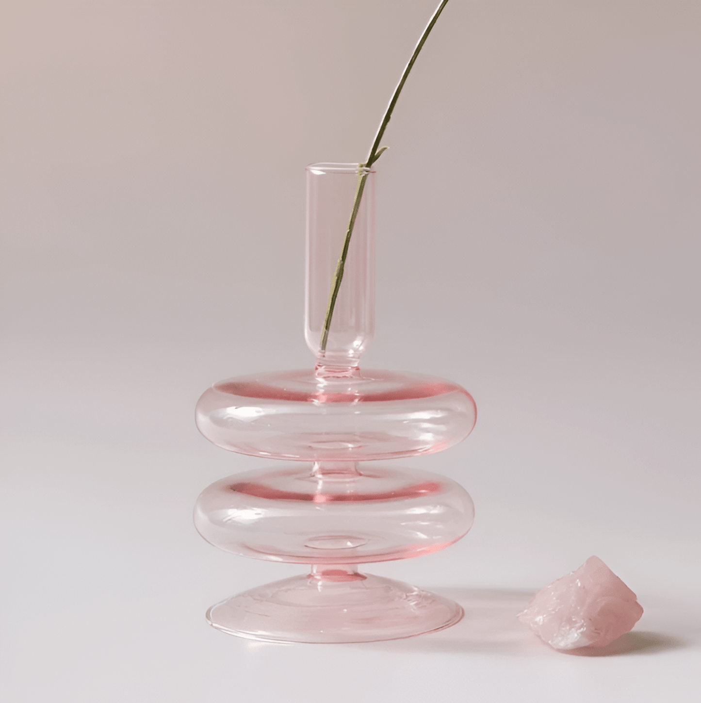  Pink Glass Taper Candle Holder & Vase Collection