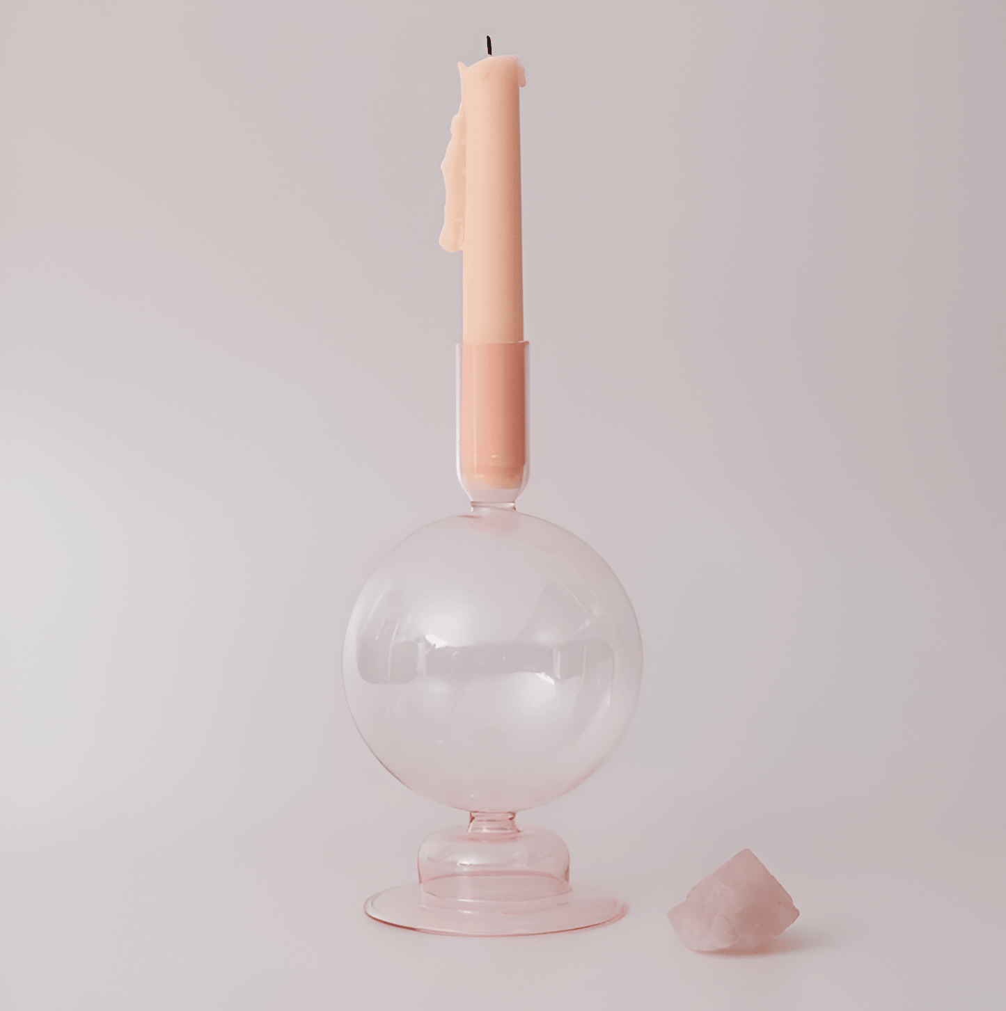  Pink Glass Taper Candle Holder & Vase Collection