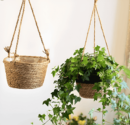 Woven Jute Rope Hanging Planter Basket