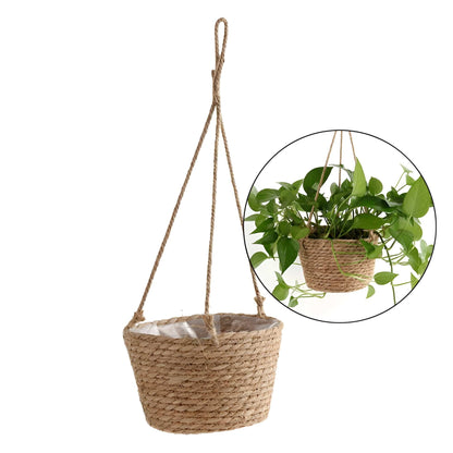 Woven Jute Rope Hanging Planter Basket