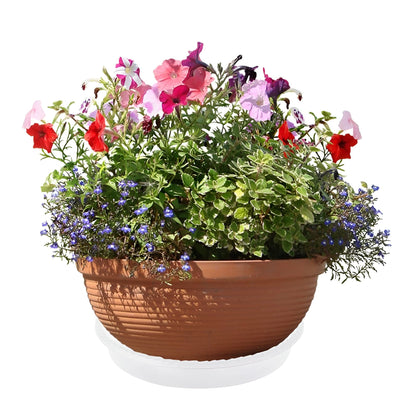 10-Piece Clear Plastic Planter Saucer Set