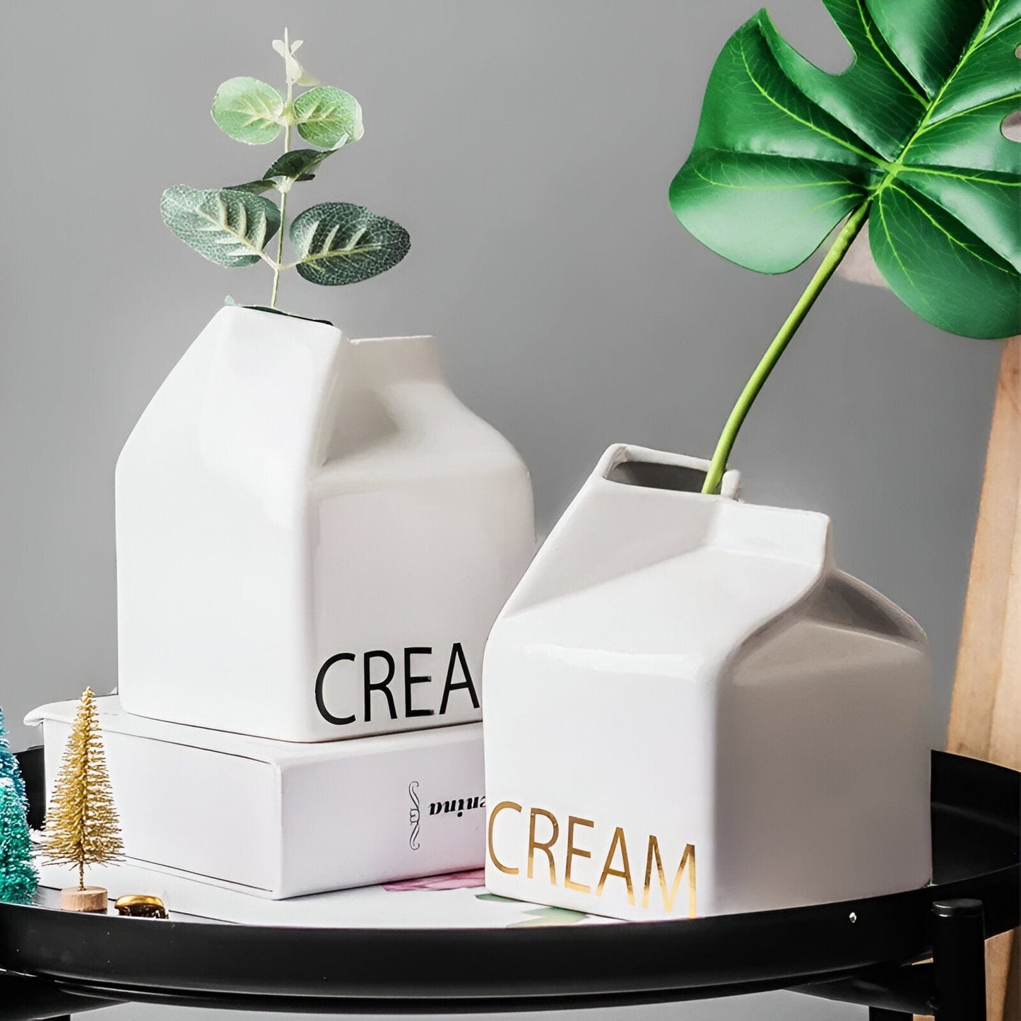 Cream Milk Vases