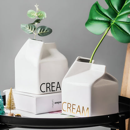 Cream Milk Vases