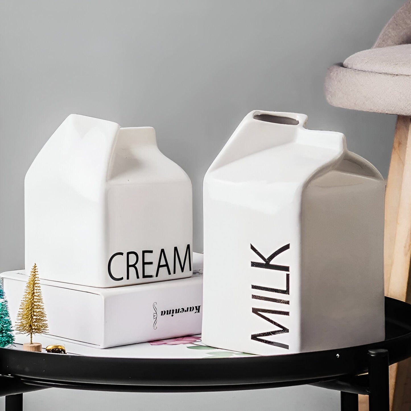 Cream Milk Vases