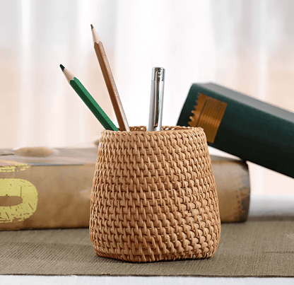 Hand-Woven Wicker Storage Container Basket