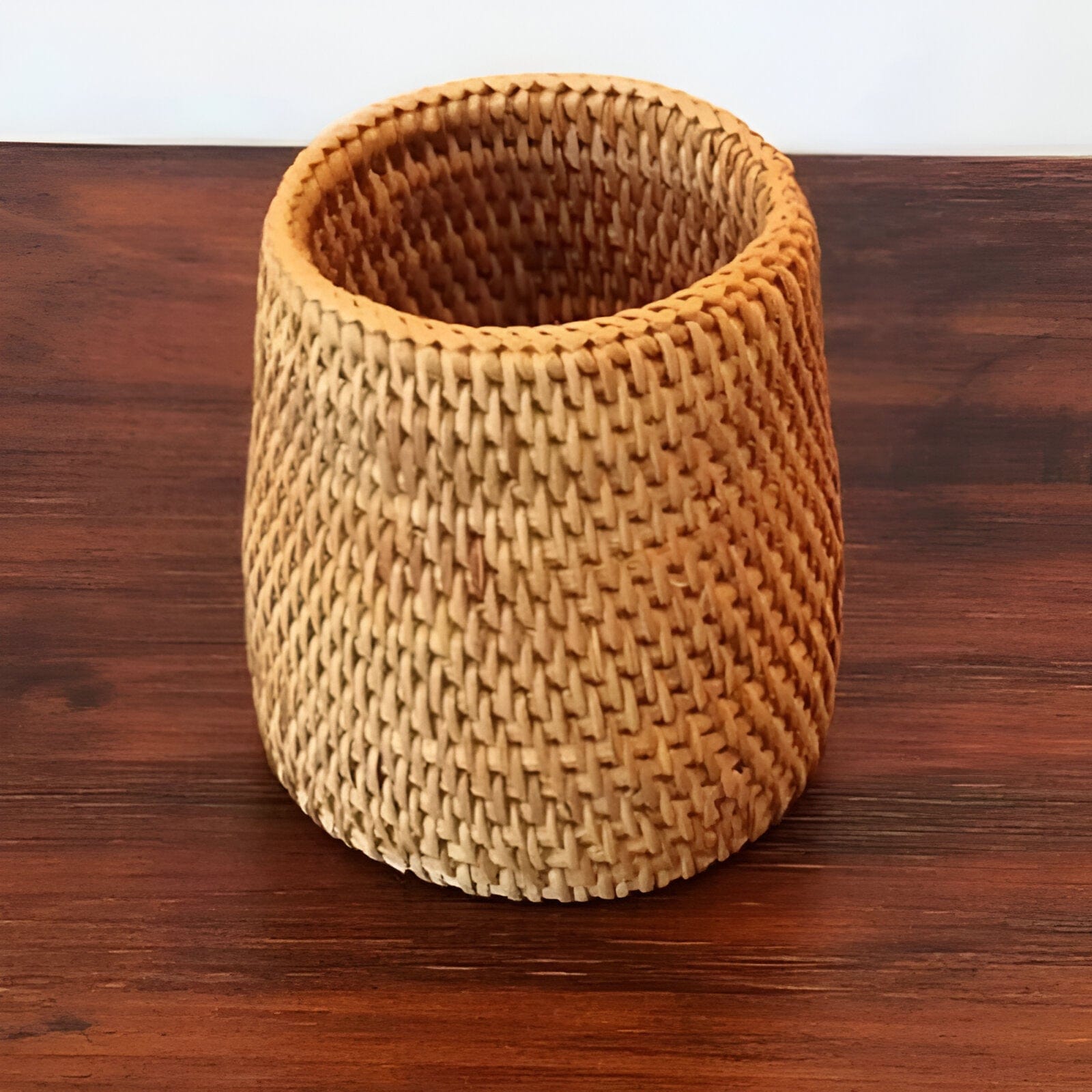 Hand-Woven Wicker Storage Container Basket