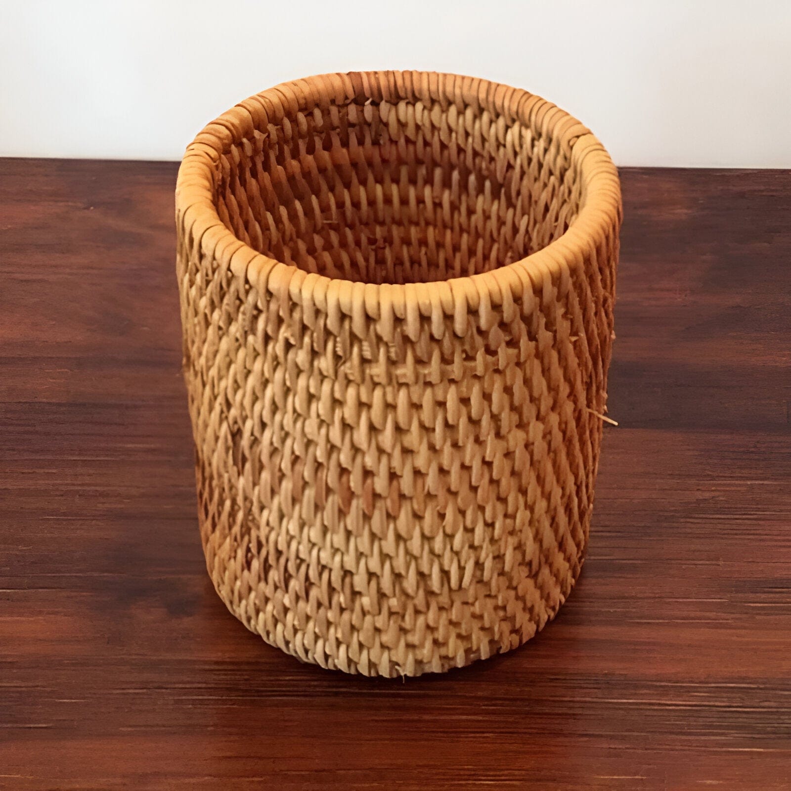 Hand-Woven Wicker Storage Container Basket