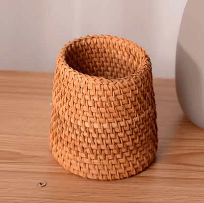 Hand-Woven Wicker Storage Container Basket