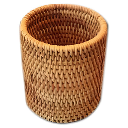 Hand-Woven Wicker Storage Container Basket