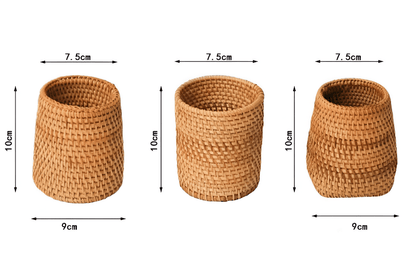 Hand-Woven Wicker Storage Container Basket