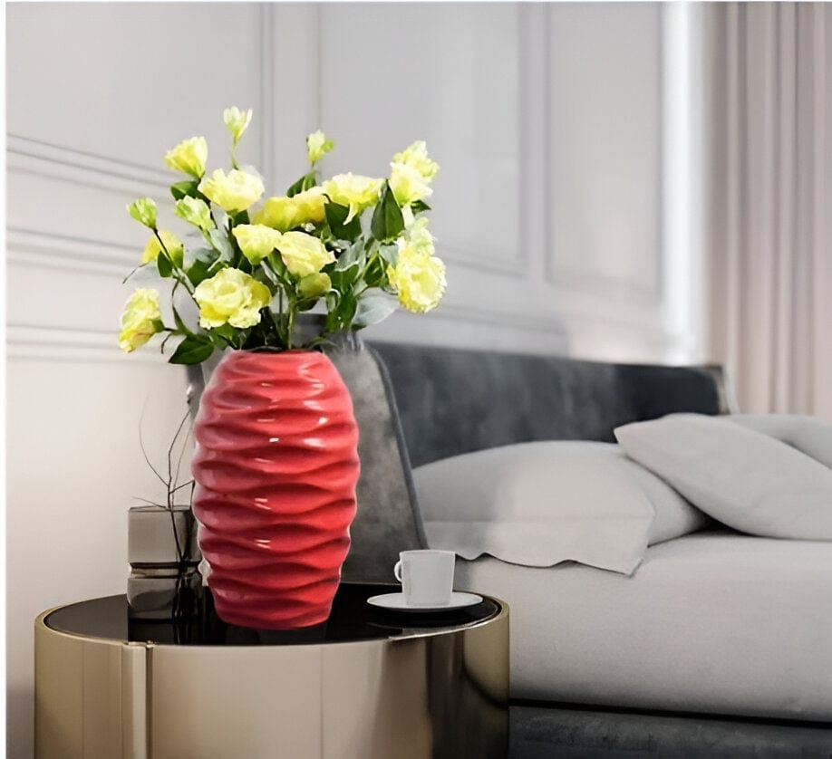 Eye Catching Curved Red Vases