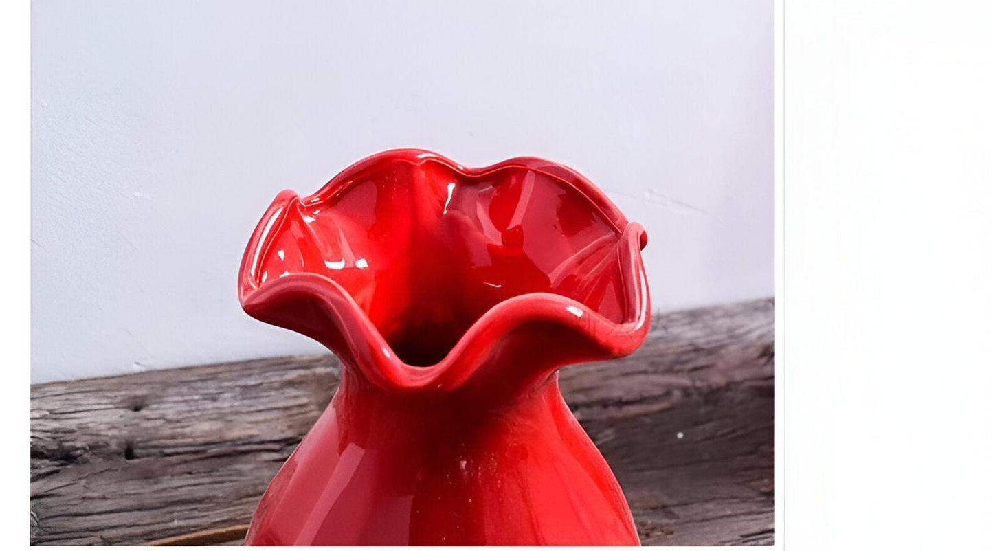 Eye Catching Curved Red Vases