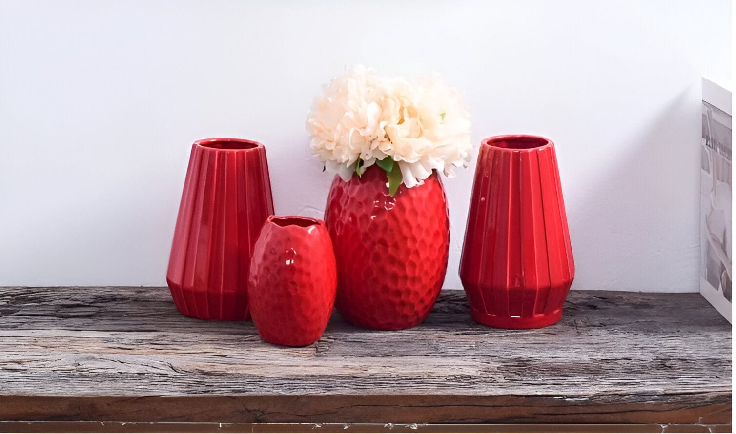 Eye Catching Curved Red Vases