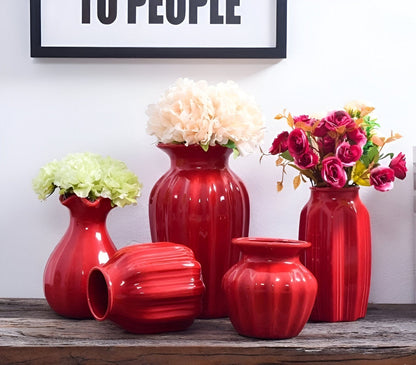 Eye Catching Curved Red Vases