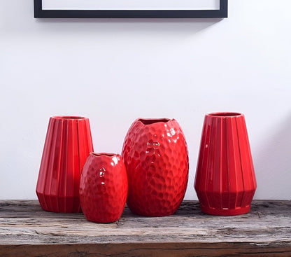 Eye Catching Curved Red Vases