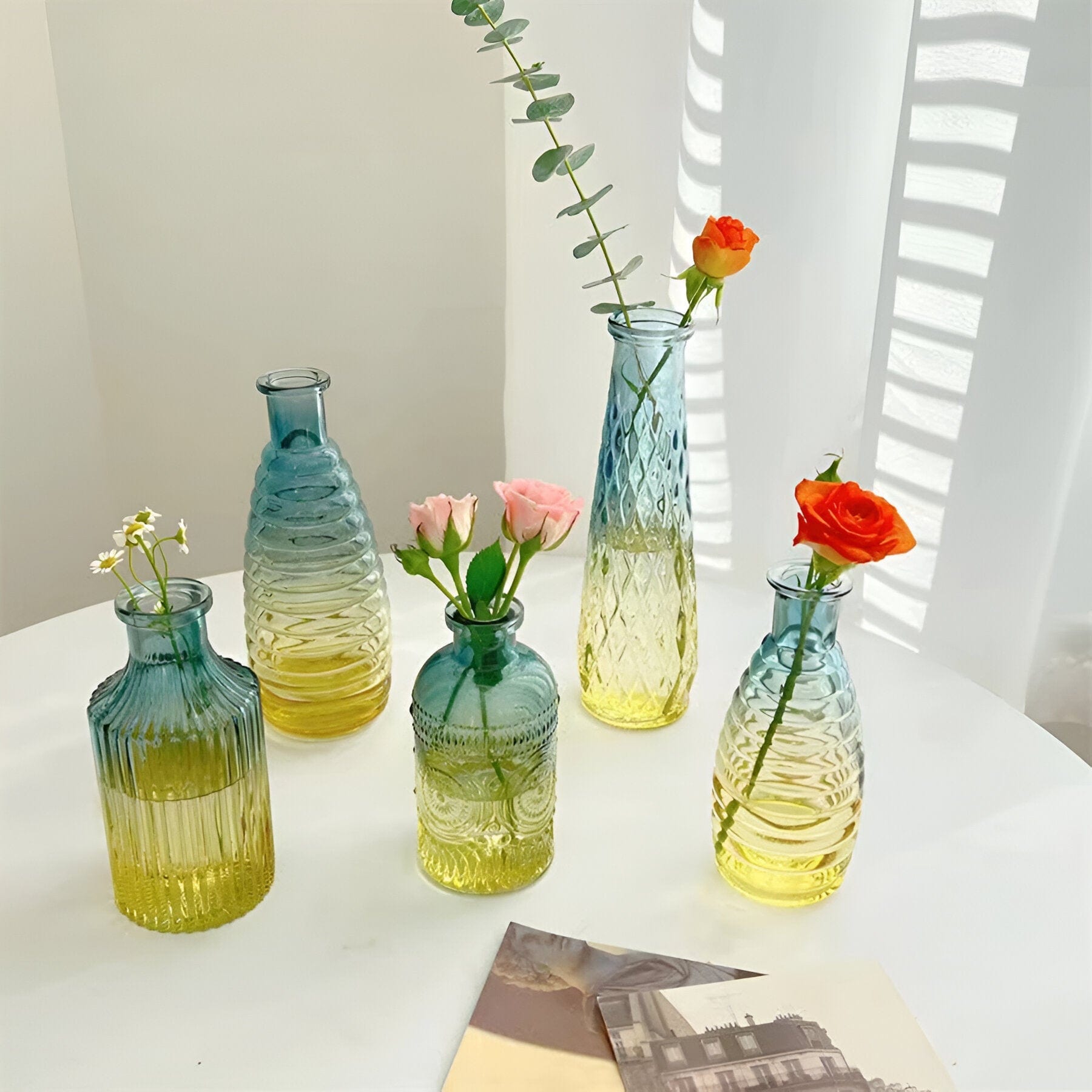  Ombré Glass Bottle Vases