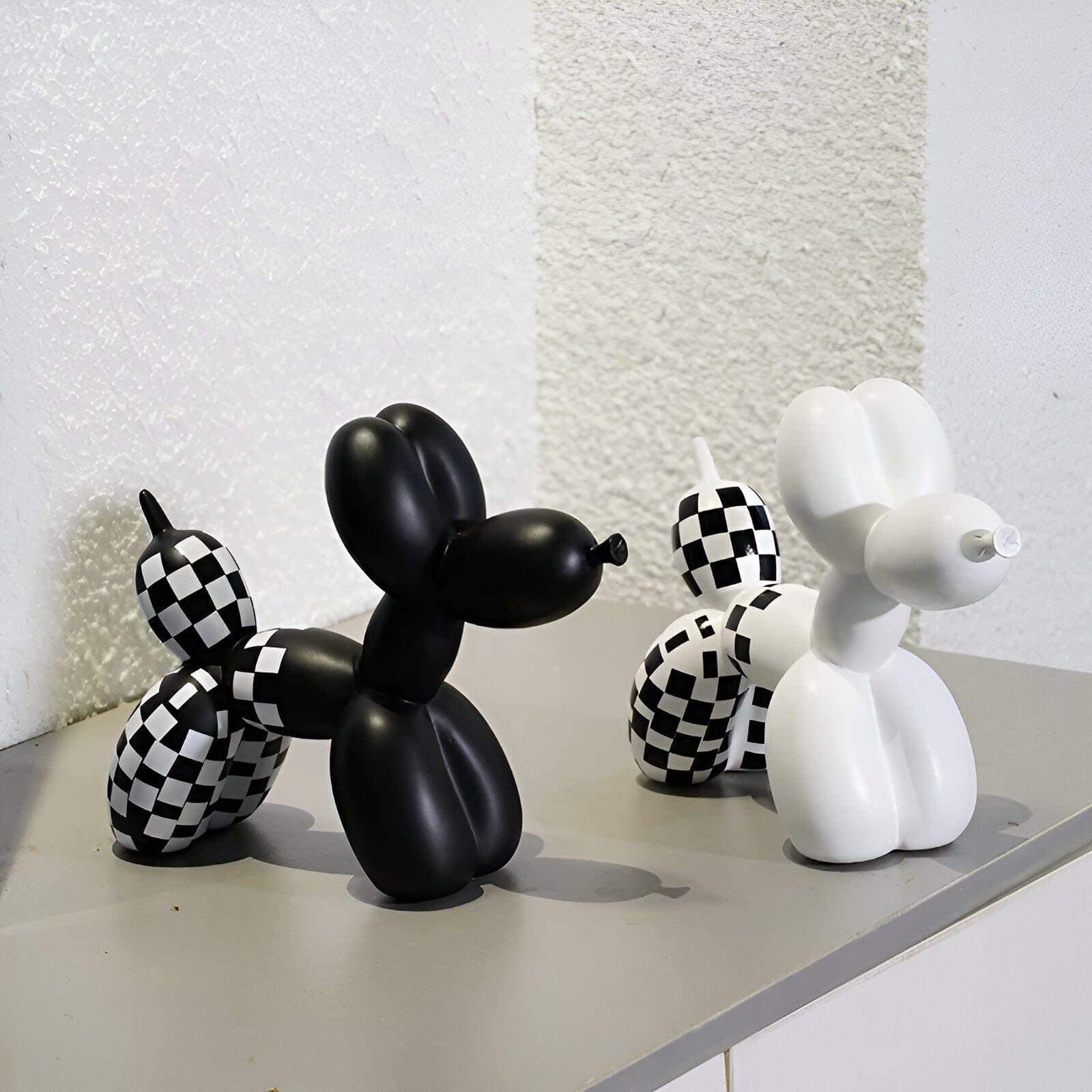 Checkered Balloon Animal Dogs