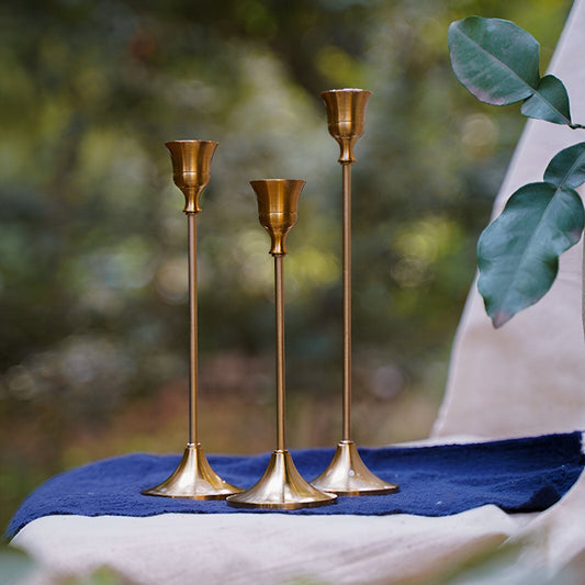 Bronze Metal Taper Candle Stick Holders