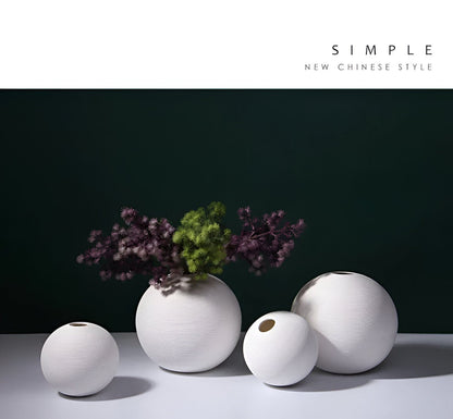 White Ball Shape Vase Collection