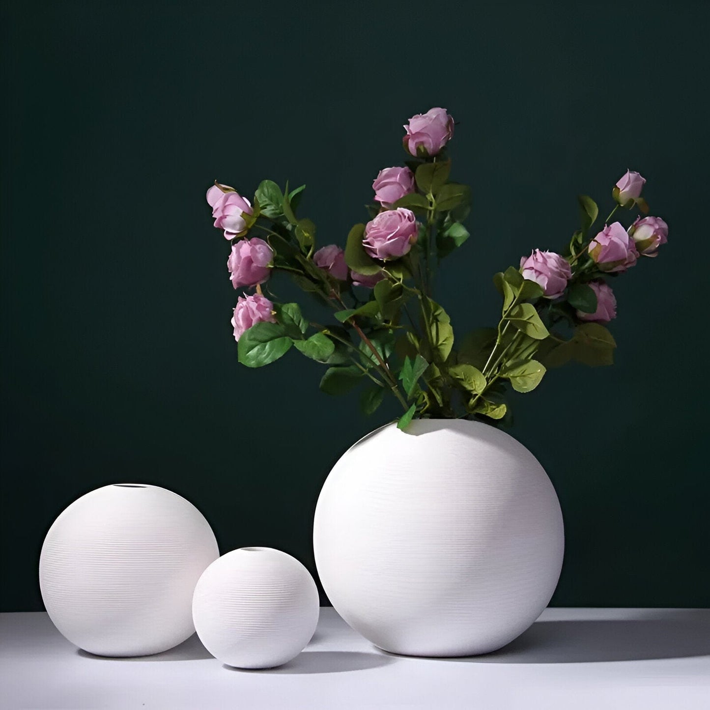 White Ball Shape Vase Collection