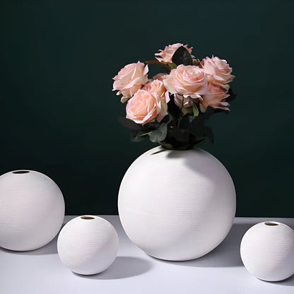 White Ball Shape Vase Collection