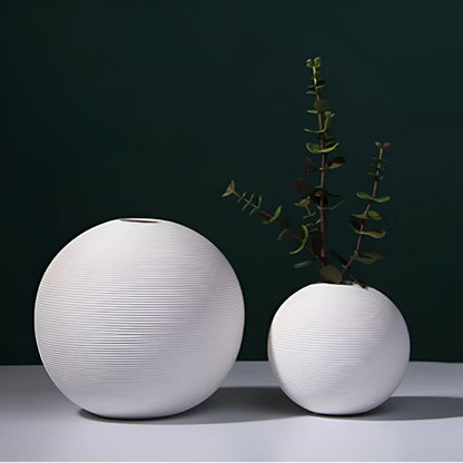 White Ball Shape Vase Collection