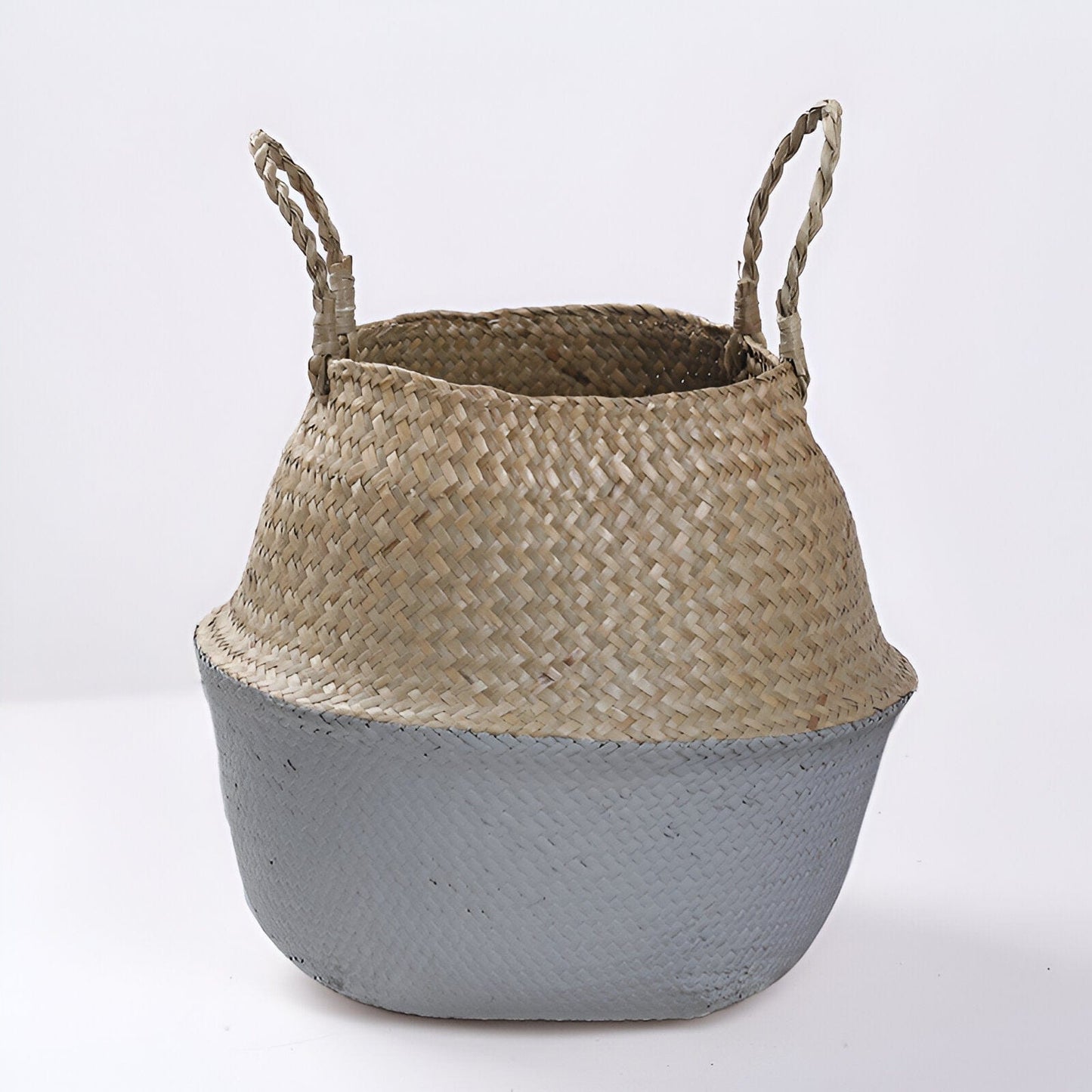 Handmade Rattan Planter or Storage Basket with Handles