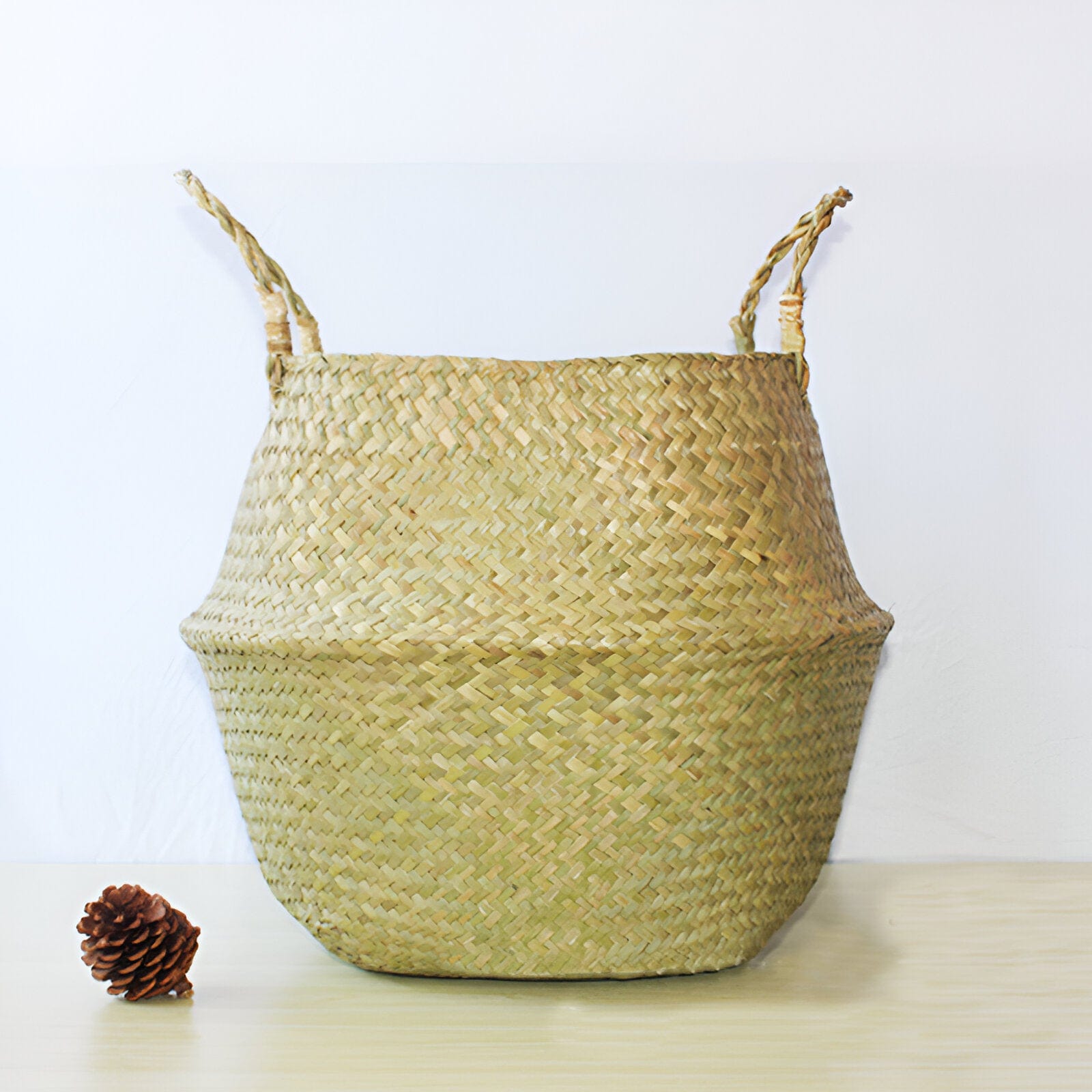 Handmade Rattan Planter or Storage Basket with Handles